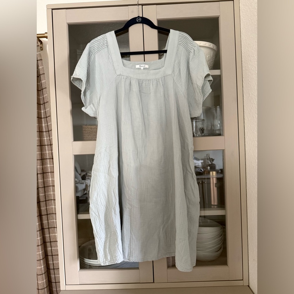 Madewell Light Blue Cotton Gauze Tunic Dress